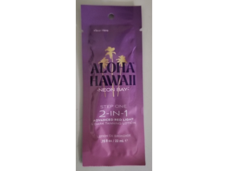 Aloha Hawaii Neon Bay Step One 2 - In - 1 Advanced Red Light & Dark Tanning Lotion, 0.75 fl oz/22 mL