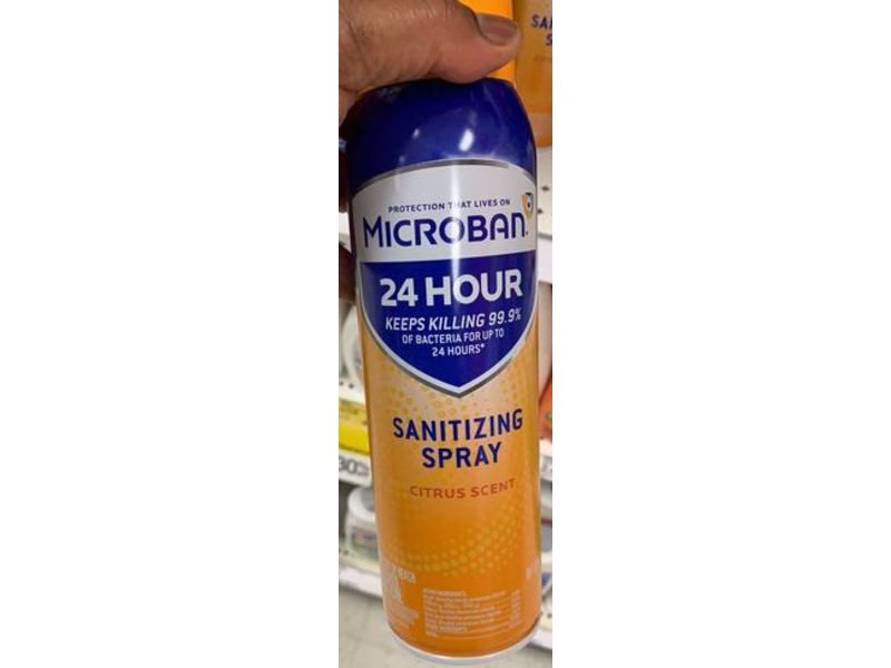 Microban Sanitizing Spray, Citus Scent, 15 oz