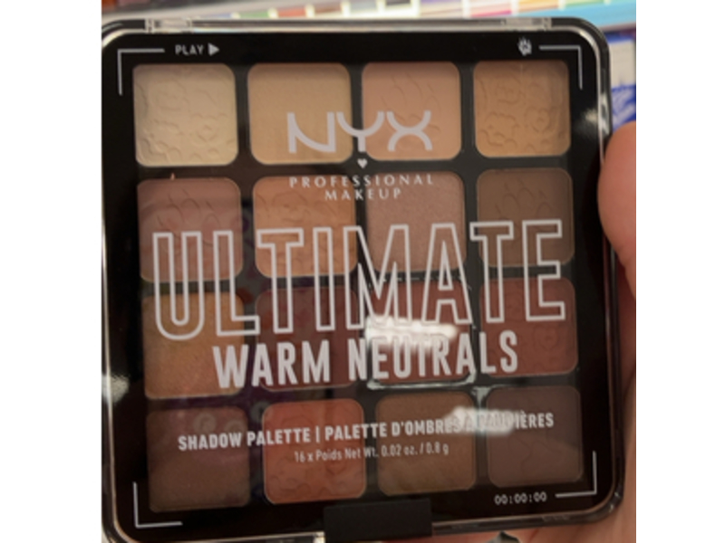 Nyx Professional Makeup Ultimate Eyeshadow Palette, Warm Neutrals, 0.02 oz/0.83 g