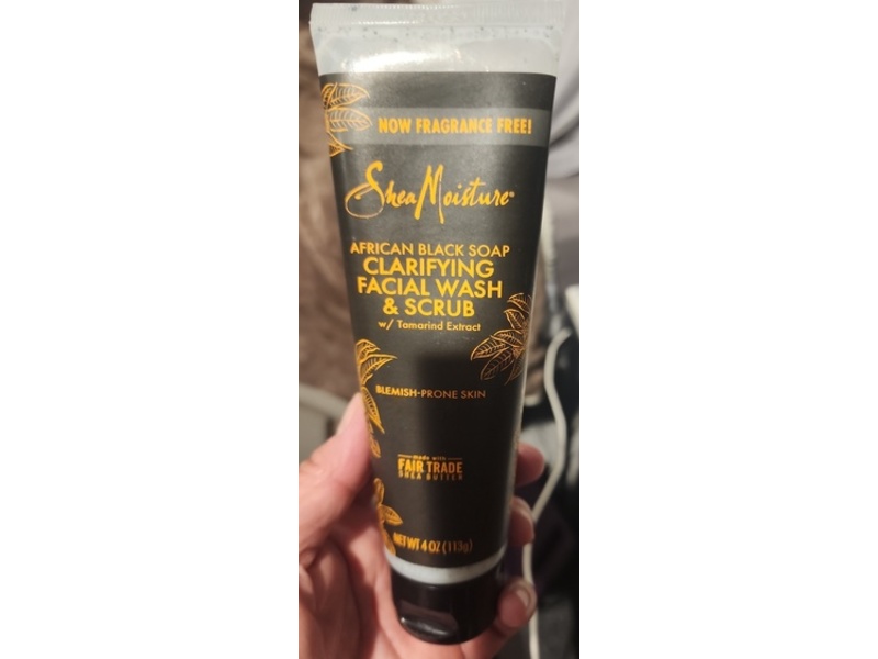 Shea Moisture African Black Soap Clarifying Facial Wash & Scrub, Tamarind Extract, 4 oz/113 g