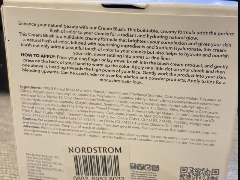 Trish McEvoy Gorgeous Cream Blush, So Sultry-Rose Berry, 0.26 oz/7.5 g