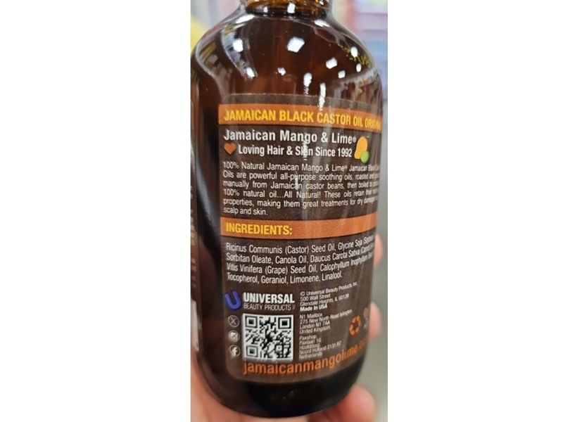 Jamaican Mango & Lime Original Black Castor Oil, 4 fl oz/118 mL
