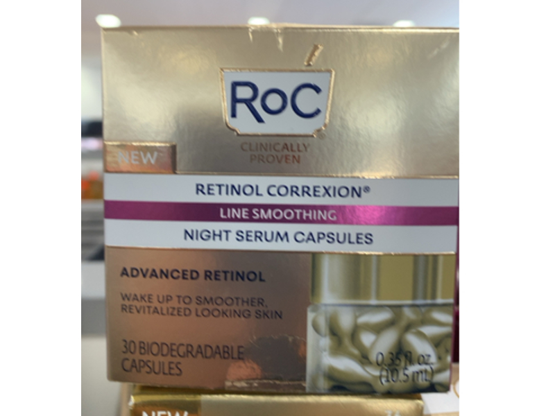 ROC Retinol Correxion Night Serum Capsules, Line Smoothing, 0.35 fl oz/10.5 mL, 30 Count