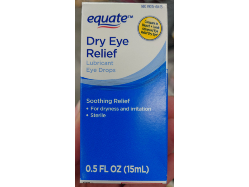 Equate Dry Eye Relief Lubricant Eye Drops, 0.5 fl oz/15 mL
