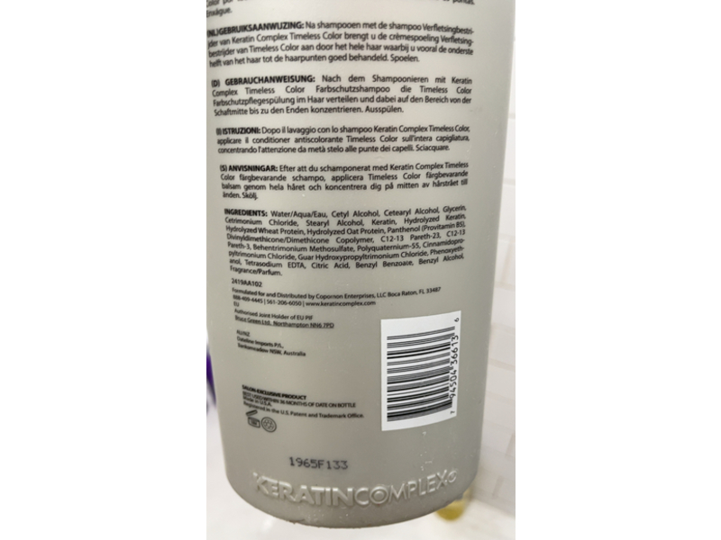 Keratin Complex Color Therapy Timeless Color Fade - Defy Conditioner, 33.8 fl oz/1 L