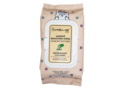 The Creme Shop Makeup Removing Wipes, Refreshing Cucumber, 4.06 oz/120 g