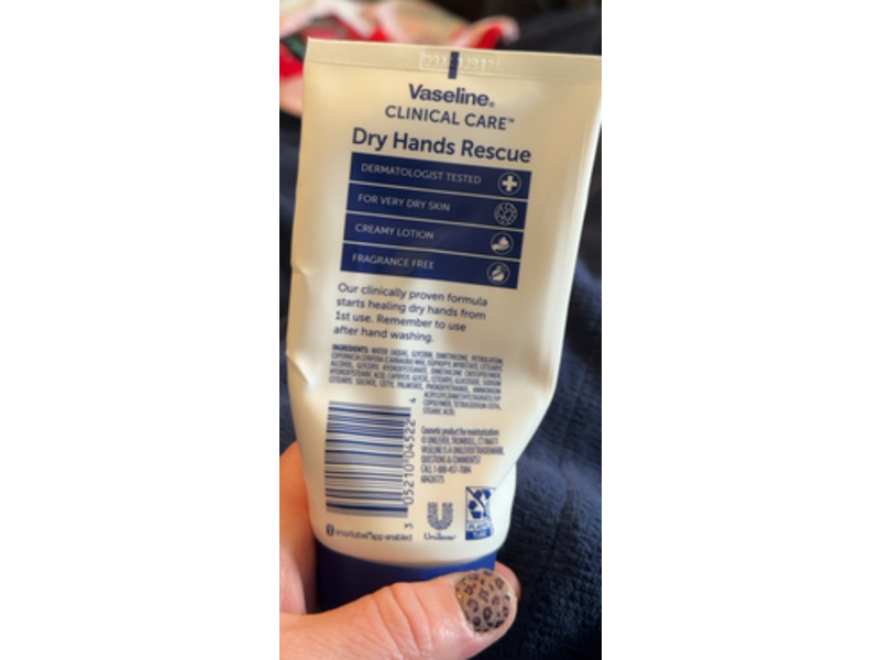 Vaseline Clinical Care Dry Hands Rescue Hand Cream, 5.1 fl oz/150 mL