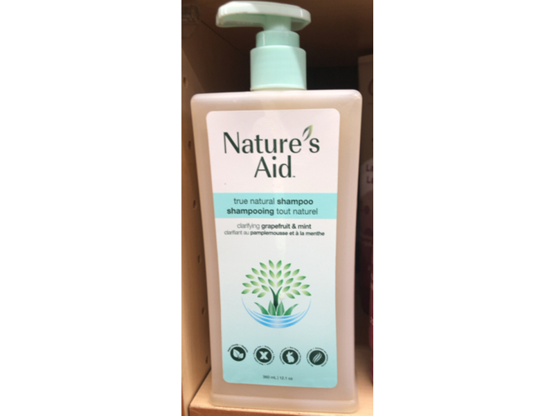 Nature's Aid True Natural Shampoo, Pink Grapefruit & Mint, 12.1 oz/360 mL
