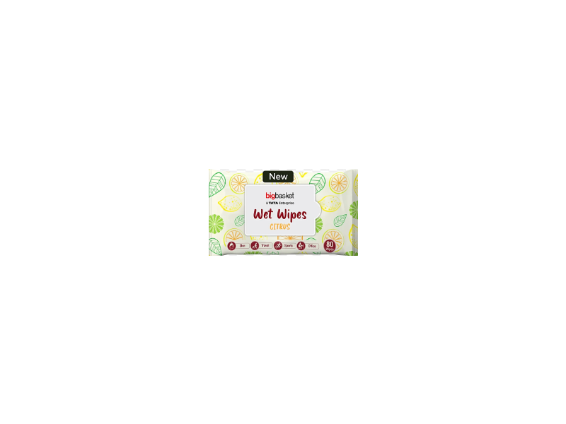 Bigbasket Wet Wipes, Citrus, 80 Count