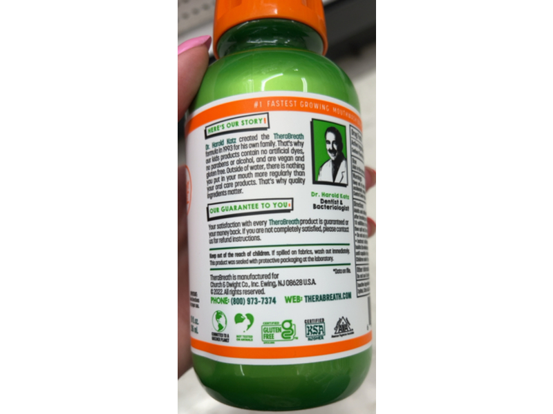 TheraBreath Kids Anti Cavity Oral Rinse, Wacky Watermelon, 10 fl oz/296 mL