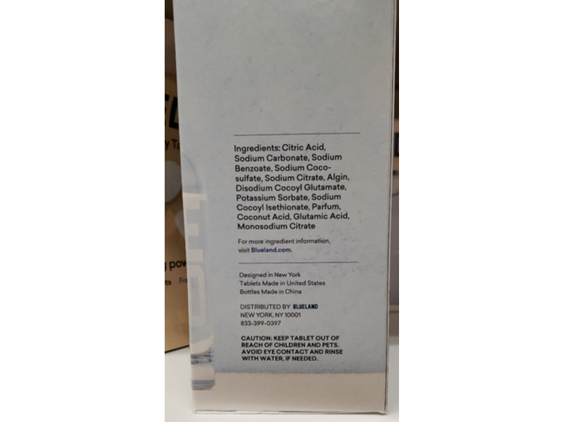 Blueland Foaming Hand Soap, 1 Refillable Glass Bottle + 1 Hand Soap Tablet, Iris Agave, 0.30 oz/8.7 g