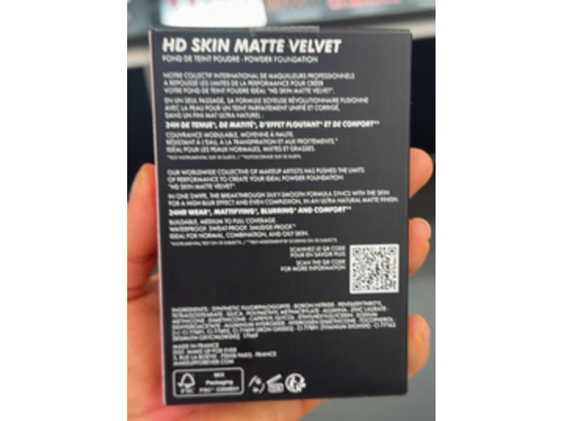 Make Up For Ever HD Skin Matte Velvet Undetectable Blurring Powder Foundation, 1N00 Alabaster, 0.38 oz/11 g