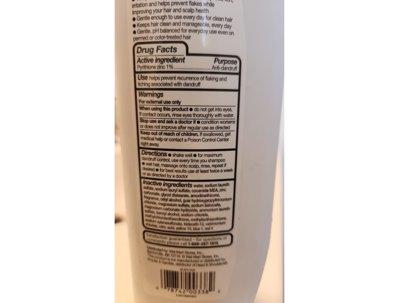 Equate Everyday Clean Dandruff Shampoo, Pyrithione Zinc, 14.2 fl oz/420 mL