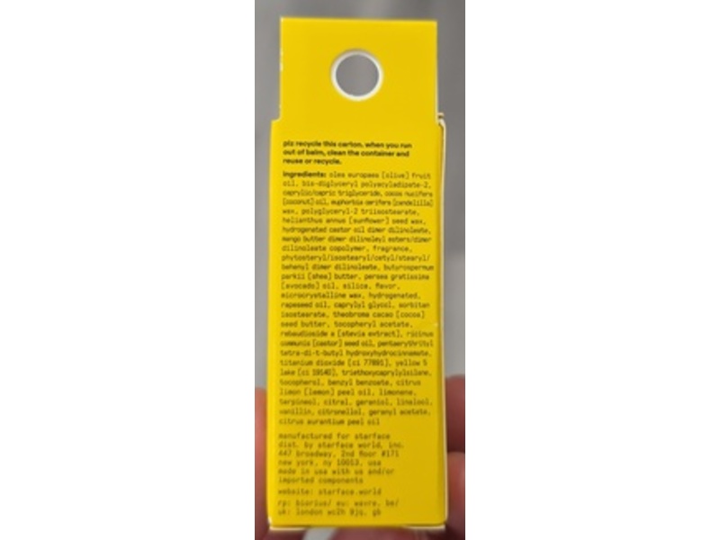 Starface Star Lip Balm, Lucky Lemonade, 0.15 oz/4.30 g