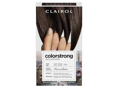 Clairol ColorStrong Hair Color, 4.0 Dark Brown-Barcelona, 1 Application