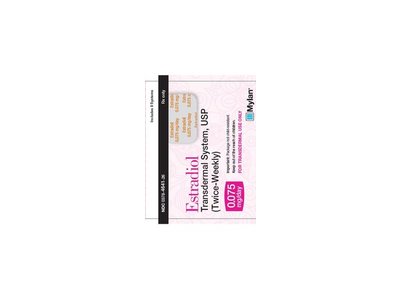 Estradiol Transdermal System 0.075%, 8 Count, Mylan (Rx)