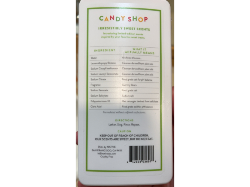 Native Candy Shop Moisturizing Shampoo, Gummy Bears, 16.5 fl oz/487 mL
