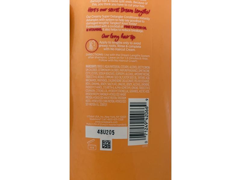 L'oreal Paris Elvive Dream Lengths Super Detangler Conditioner, Long, Damaged Hair, 28 fl oz/828 mL