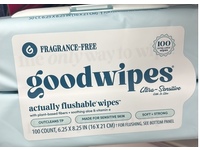 GoodWipes Actually Flushable Wipes, Fragrance Free, 100 Count - thumbnail 3