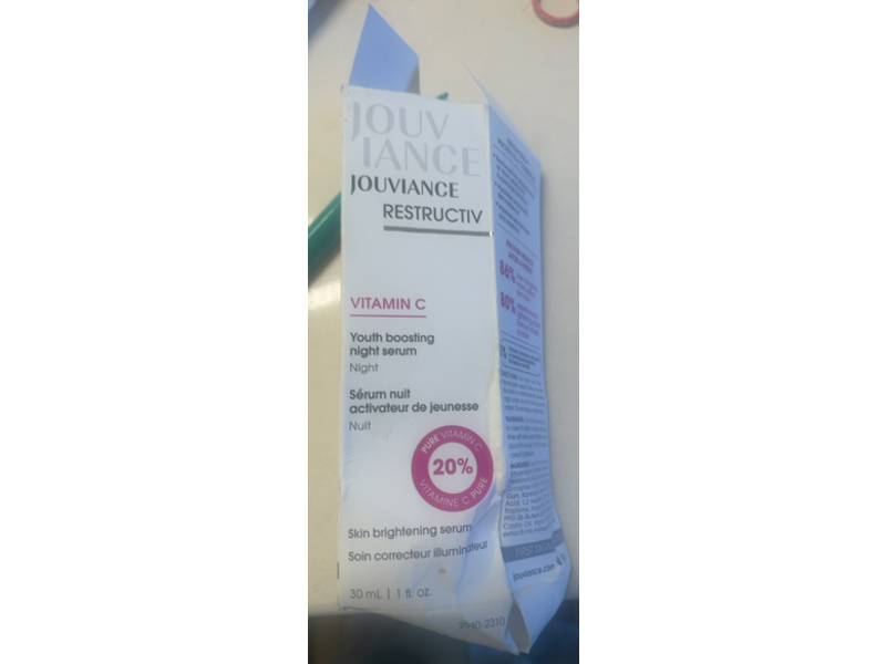 Jouviance Youth Boosting Night Serum, Vitamin C, 1 fl oz/30 mL