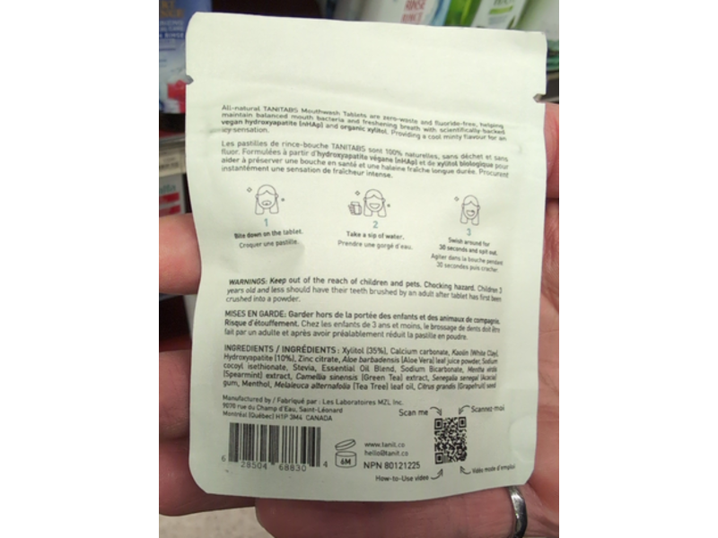 Tanit Mouthwash Tablets, Aloe Vera + Tea Tree & Xylitol, 22 g, 62 Count