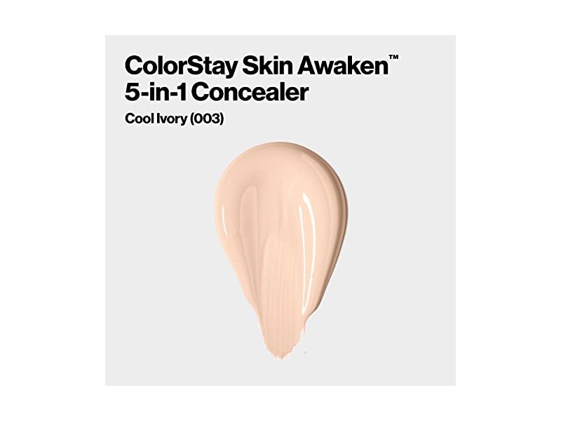 Revlon ColorStay Skin Awaken 5-In-1 Concealer, 003 Cool Ivory, 0.27 fl oz/8 mL