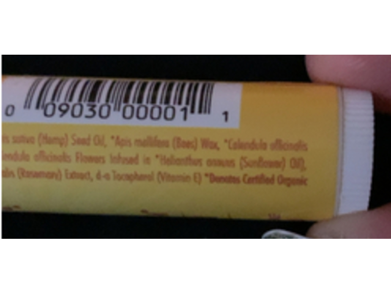 The Merry Hempsters Organic Lip Balm, Natural, Hemp, 0.14 oz/4 g