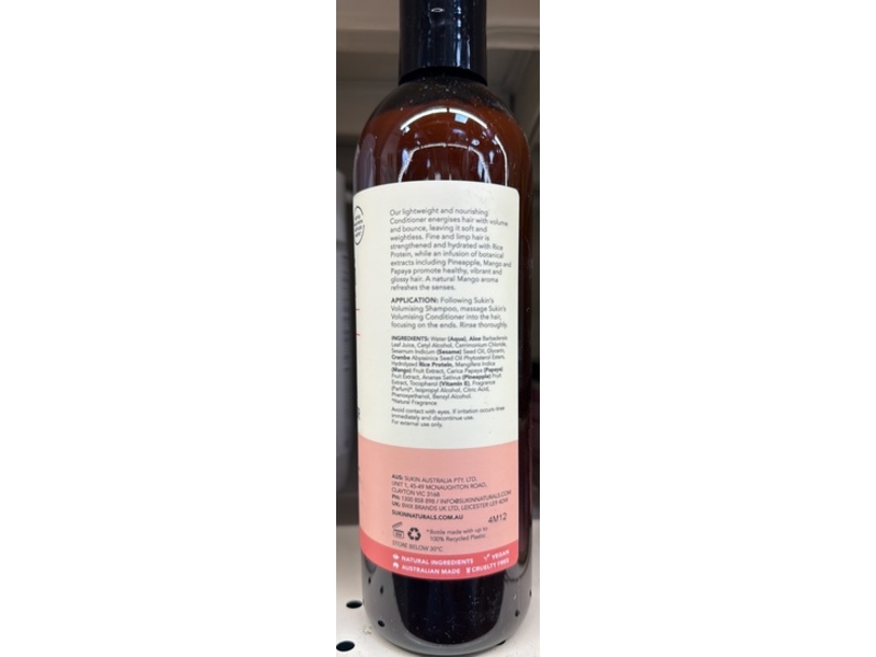 Sukin Volumising Conditioner, 16.9 fl oz/500 mL