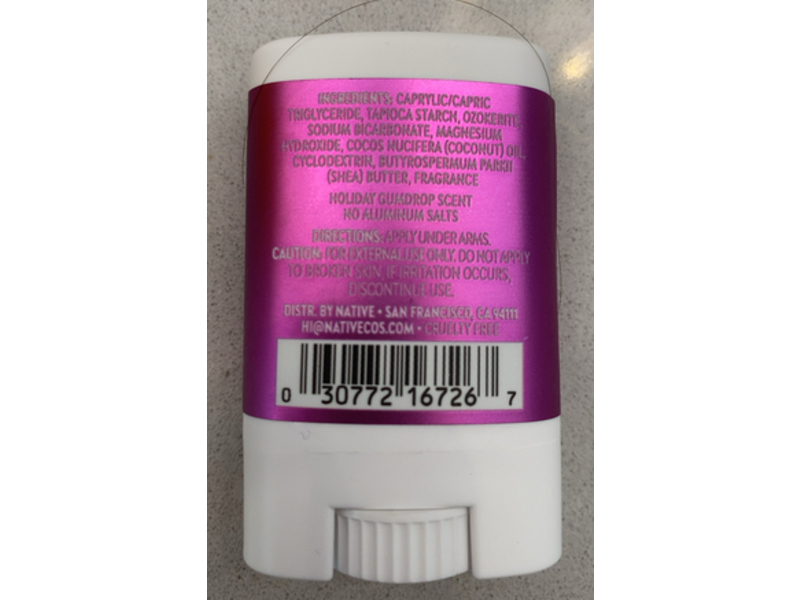 Native Deodorant, Holiday Gumdrop, 0.35 oz/9 g