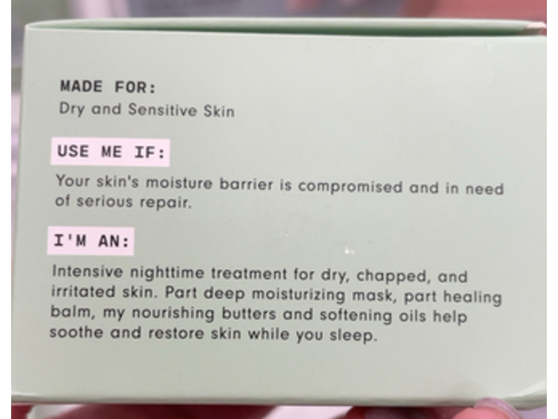 Versed Sweet Relief Overnight Barrier Balm, Bacuri Butter + Apricot Oil, 1.7 oz/50 g