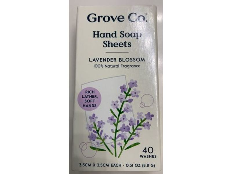 Grove Co. Hand Soap Sheets, Lavender Blossom, 40 Count