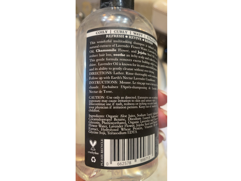 Earth's Nectar Lavender Shampoo, White Lavender, 8 oz/237 mL