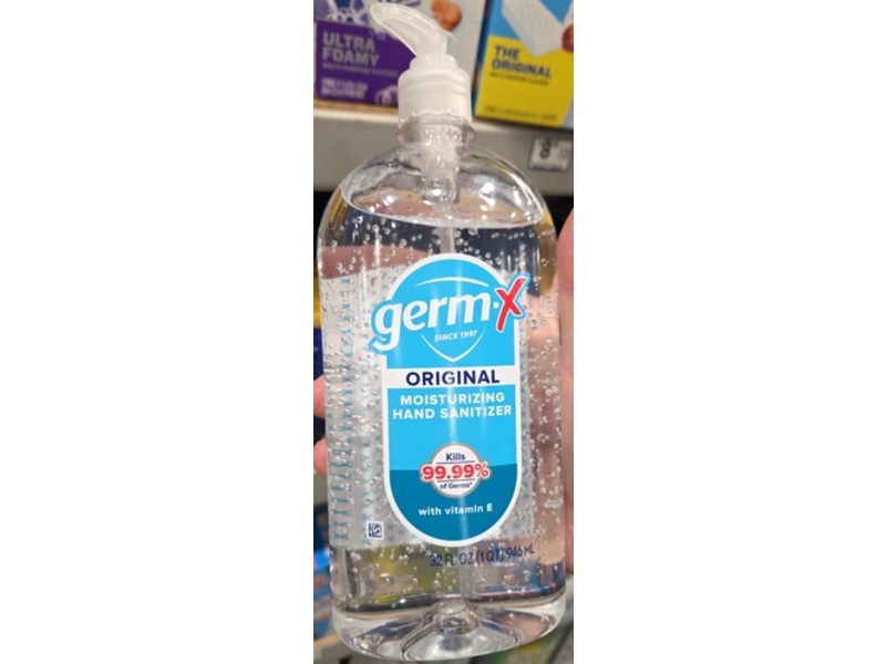 Germ-X Original Moisturizing Hand Sanitizer, Vitamin E, 32 fl oz/946 mL, Pack Of 4
