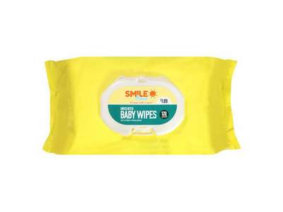 Smile & Save Baby Wipes, Unscented, 120 ct