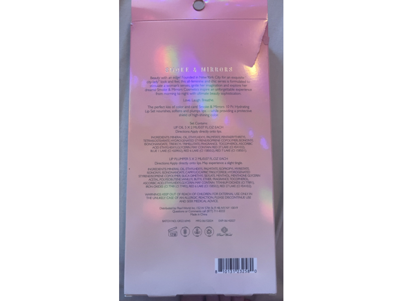 Smoke & Mirror Cosmetis Hydrating Lip Set, 10 Count