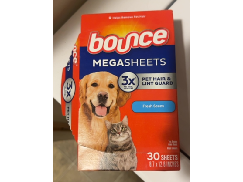 Bounce Pet Hair & Lint Guard Megasheets, Fresh Scent, 30 Count