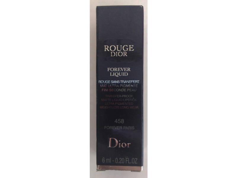 Dior Rouge Forever Liquid Transfer - Proof Matte Lipstick, 458 Forever Paris, 0.20 fl oz/6 mL