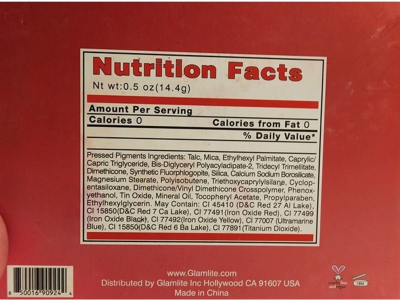 Glamlite Red Velvet Eye Shadow Palette, Dust, 0.5 oz/14.4 g