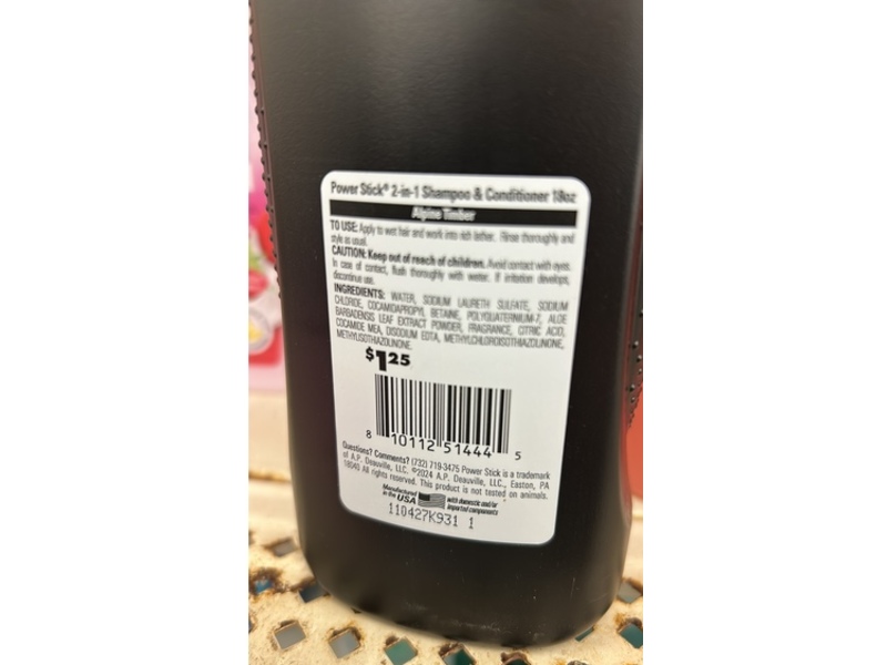 Power Stick 2 In 1 Shampoo & Conditioner, Alpine Timber, 18 fl oz/532 mL, Pack Of 3