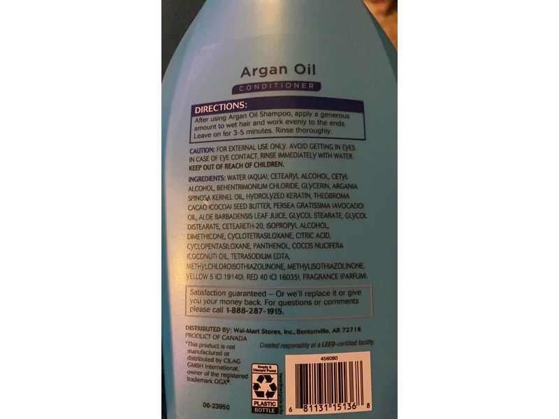 Equate Beauty Argan Oil Conditioner, 33.8 fl oz/1 L