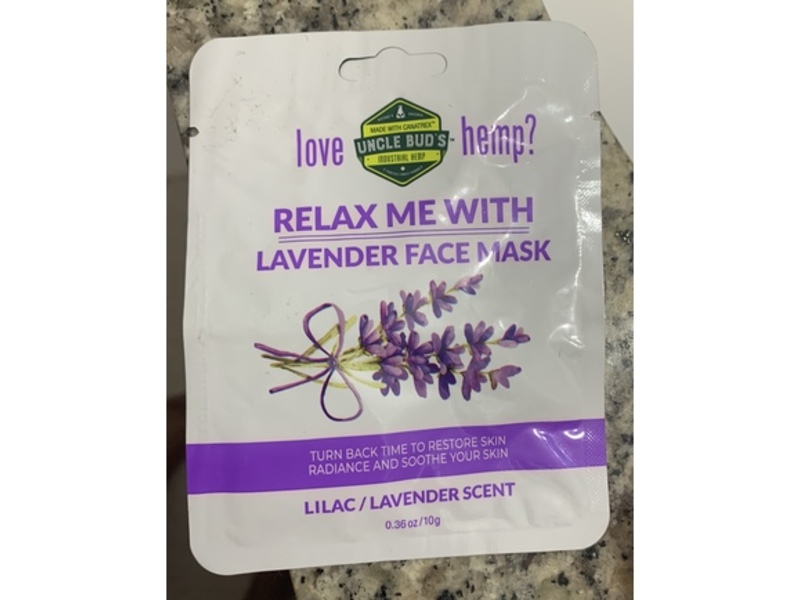 Uncle Bud's Relax Me With Face Mask, Lavender/Lilac, 0.36 fl oz/10 g
