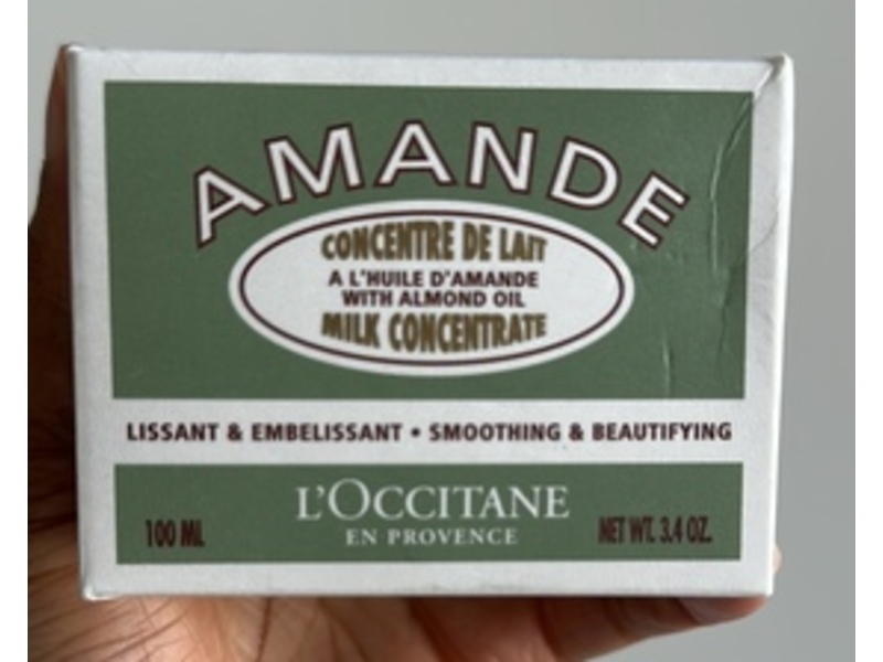 L’Occitane en Provence Amande Milk Concentrate Cream with Almond Oil, 3.4 oz/100 mL