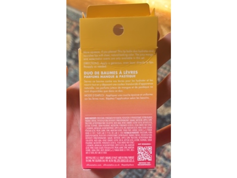 e.l.f. Squeeze Me More Lip Balm Duo, Mango & Watermelon, 0.21 oz/6 g, Pack Of 2