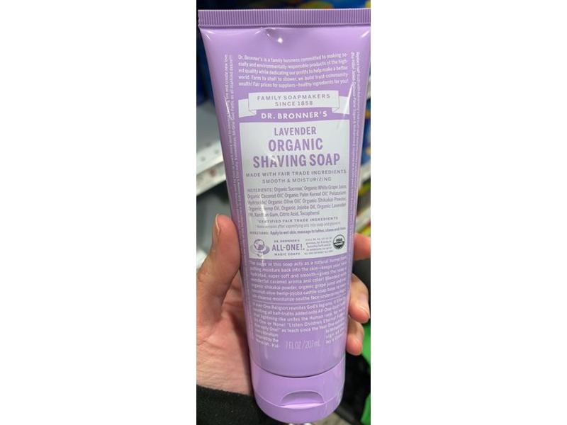 Dr. Bronner's Organic Shaving Soap, Lavender, 7 fl oz/207 mL