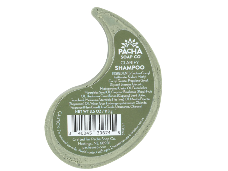 Pacha Soap Co Clarify Shampoo Bar, 3 oz/85 g