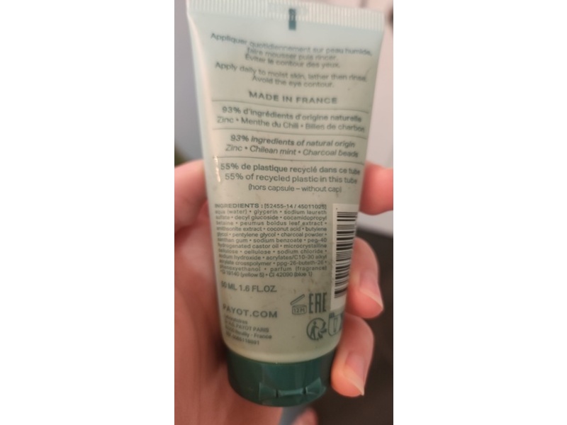 Payot Paris Purifying Foaming Gel Cleanser, 1.6 fl oz/50 mL