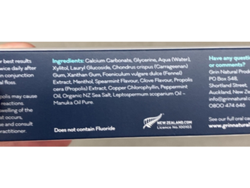 Grin Natural Freshening Toothpaste, Cool Mint, 3.4 fl oz/100 g