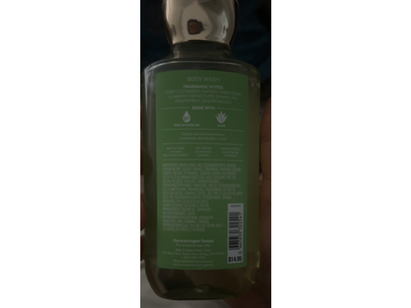 Bath & Body Works Cucumber Melon Body Wash, Pro-Vitamin B5 + Aloe, 10 fl oz/295 mL