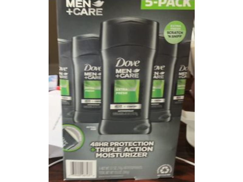 Dove Men + Care Antiperspirant, Extra Fresh, 2.7 fl oz/76 g, Pack Of 5