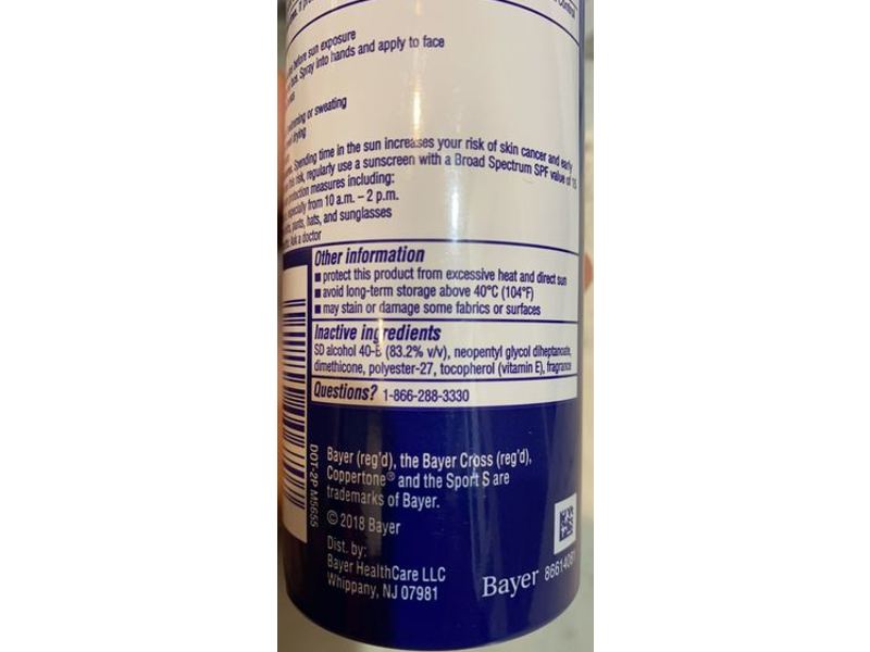 Coppertone Sport Sunscreen Spray, SPF 15, 5.5 oz/156 g